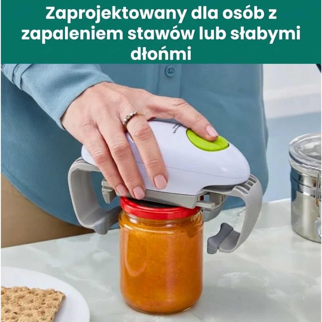 AutoOtwieracz do Słoików™ Elektryczny Otwieracz Nareszcie otwórz każdy słoik samodzielnie