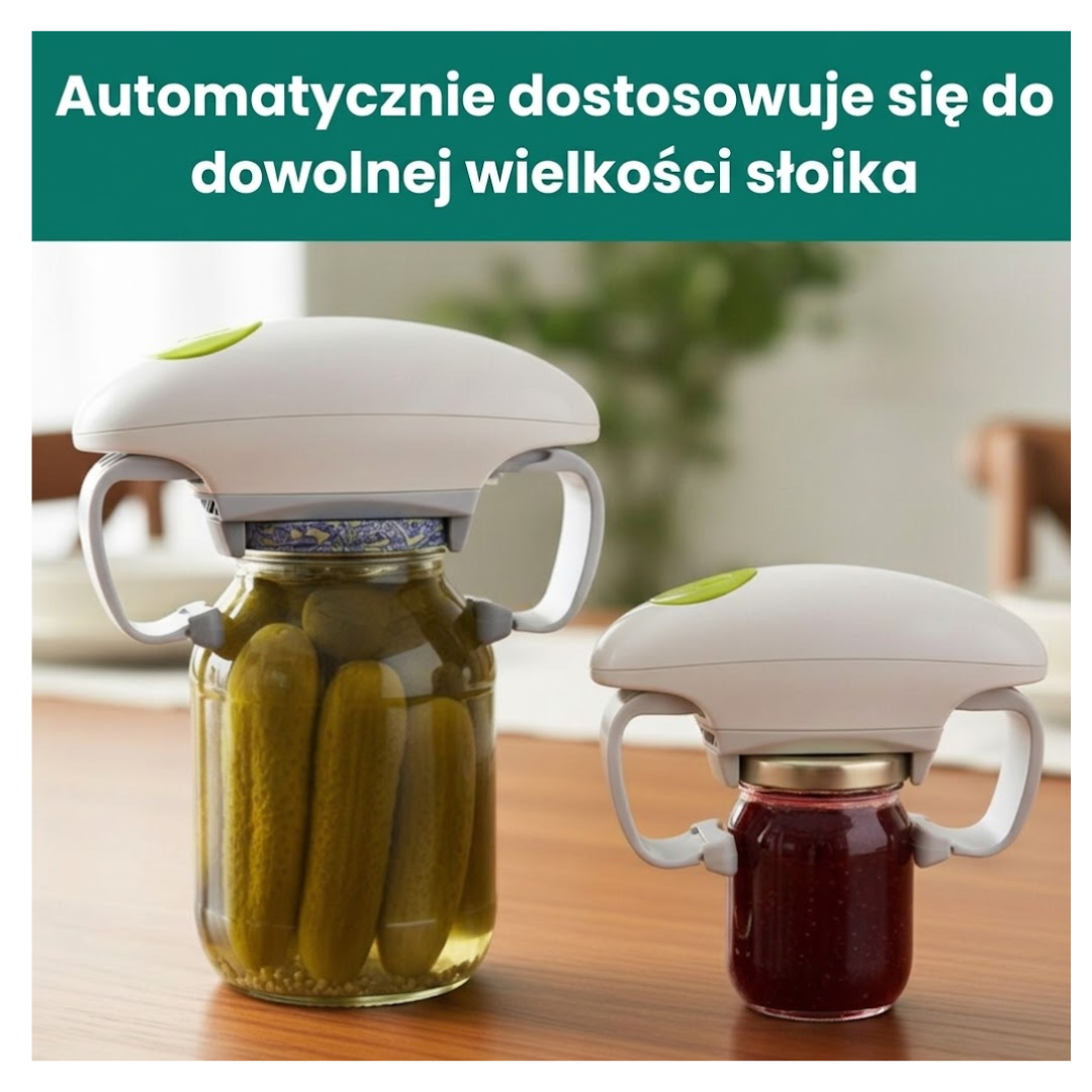AutoOtwieracz do Słoików™ Elektryczny Otwieracz Nareszcie otwórz każdy słoik samodzielnie